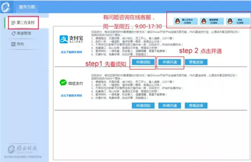 绿云iHotel扫码支付申请与操作详解_酒店管理